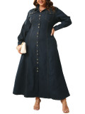 Plus Size Winter Women Long Sleeve Bottom Dress