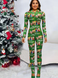 Women Printed Long Sleeve Jumpsuit