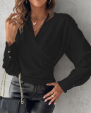 Women Long Sleeve V-Neck Printed Shirt