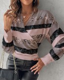 Women Long Sleeve V-Neck Printed Shirt