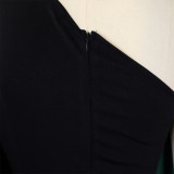 African Women's Solid Color Sexy One Shoulder Formal Party Fashion Jumpsuit