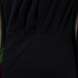 African Women's Solid Color Sexy One Shoulder Formal Party Fashion Jumpsuit