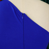 African Women's Solid Color Sexy One Shoulder Formal Party Fashion Jumpsuit