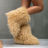 Wool Boots For Women Winter Imitation Fur Snow Boots