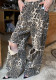 Autumn American Retro Leopard Print High Waisted Slim Fit Straight Jeans Ripped Denim Pants