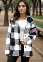 Women's Long Sleeve Plaid Button Loose Jacket With Pockets Women's Long Sleeve Plaid Button Loose Jacket With Pockets