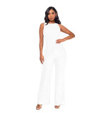 Sleeveless Sequin Round Neck Slim Fit Women's Jumpsuit