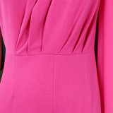 African Women's Solid Color Sexy One Shoulder Formal Party Fashion Jumpsuit
