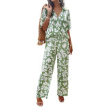 Women's Spring Summer Chic Printed Short Sleeve Lounge Wear