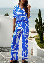 Women's Spring Summer Chic Printed Short Sleeve Lounge Wear Women's Spring Summer Chic Printed Short Sleeve Lounge Wear