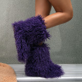 Wool Boots For Women Winter Imitation Fur Snow Boots