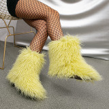 Wool Boots For Women Winter Imitation Fur Snow Boots