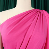 African Women's Solid Color Sexy One Shoulder Formal Party Fashion Jumpsuit