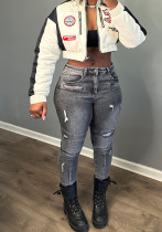 Women Stretch Ripped Denim Pants