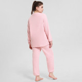 Plus Size Women Cloud Velvet Warm Plus Velvet Lounge Clothes Two-piece Set