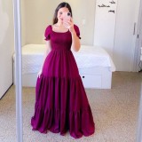 Women Off Shoulder Floral Off Shoulder Solid Dress