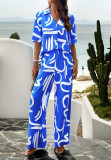 Women's Spring Summer Chic Printed Short Sleeve Lounge Wear
