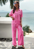 Women's Spring Summer Chic Printed Short Sleeve Lounge Wear
