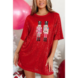 Women Sequin Short Sleeve Loose Casual Top