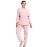 Plus Size Women Cloud Velvet Warm Plus Velvet Lounge Clothes Two-piece Set