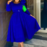 Plus Size Women Winter Puff Sleeve Formal Party Dress