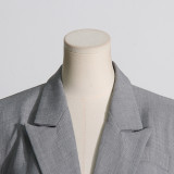 Autumn Chic Career Style Double Breasted Patchwork Ruffle Slim Waist Slim Fit Short Blazer