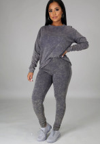 Women's Casual Fashion Casual Round Neck Long Sleeve Two-Piece Pants Set Women's Casual Fashion Casual Round Neck Long Sleeve Two-Piece Pants Set