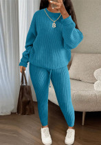 Fashion Casual Knitting Two Piece Pants Set Solid Long Sleeve Loose Sweater Trouser Suits Women's Clothing Fashion Casual Knitting Two Piece Pants Set Solid Long Sleeve Loose Sweater Trouser Suits Women's Clothing