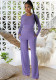 Sexy Fashionable Solid Color Round Neck Long Sleeve Two-Piece Pants Set