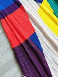 Women Summer Contrast Color Pleated Short Sleeve Dress