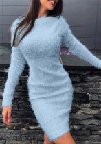 Women's Fall Winter Plush Slim Waist Long Sleeve Dress Women's Fall Winter Plush Slim Waist Long Sleeve Dress