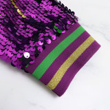 Spring Autumn Women's Long Sleeve Sequined Jacket