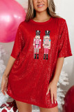 Women Sequin Short Sleeve Loose Casual Top