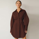 Women French Long Sleeve Vintage Dress