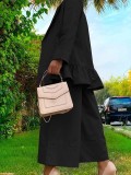 Women's Turndown Collar Jacket High Waist Loose Pants Suit