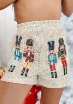 Christmas Women High Waist Sexy Stretch Sequin Shorts