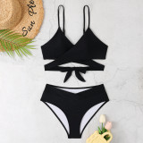 Women Sexy Solid Two Pieces Bikini Swimwear