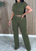 Women Casual Top and Pocket Pant Two-piece Set Women Casual Top and Pocket Pant Two-piece Set