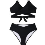 Women Sexy Solid Two Pieces Bikini Swimwear