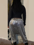 Women Autumn and Winter Sequins Pant