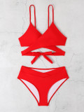 Women Sexy Solid Two Pieces Bikini Swimwear