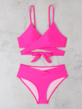 Women Sexy Solid Two Pieces Bikini Swimwear