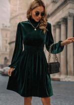 Women Fall/Winter Velvet Long Sleeve Dress Women Fall/Winter Velvet Long Sleeve Dress