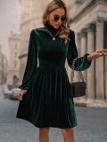 Women Fall/Winter Velvet Long Sleeve Dress