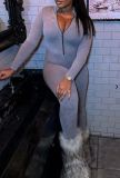 Women Ribbed Jumpsuit
