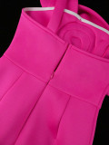 One Shoulder Flower High Waist Formal Party Dress