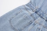 Summer Career Versatile Women's Denim Short Jumpsuit