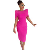 Casual Fashion Sleeveless Slim Back Slit Bodycon Dress Waistcoat Two-Piece Set