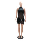 Women's Fashion Round Neck Sleeveless Bodycon Sexy Dress For Women