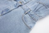 Summer Career Versatile Women's Denim Short Jumpsuit